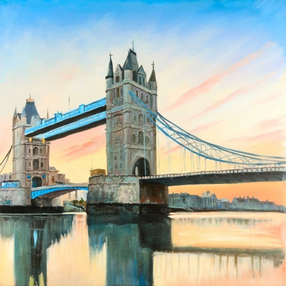 Sunset on the London Bridge Poster Print by Atelier B Art Studio Image 1