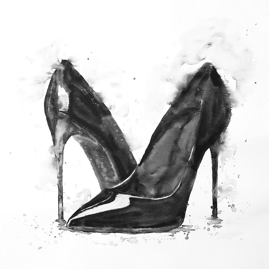 BLACK HIGH HEELS SHOES Poster Print by Atelier B Art Studio Image 1