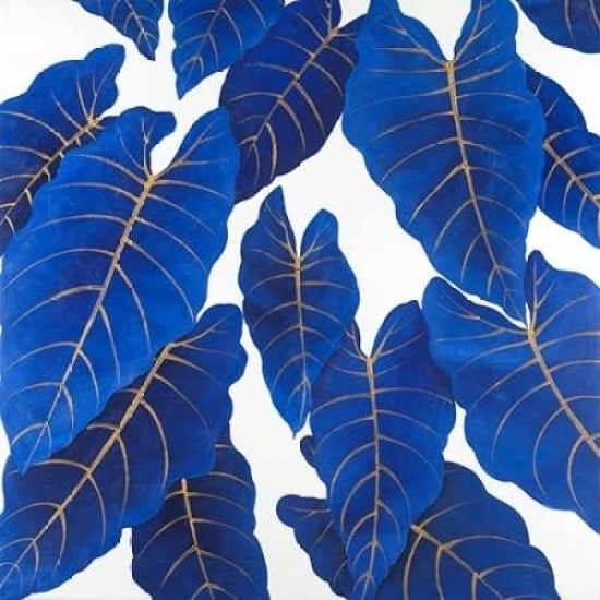 Tropical Abstract Blue Leaves Poster Print by Atelier B Art Studio Image 2