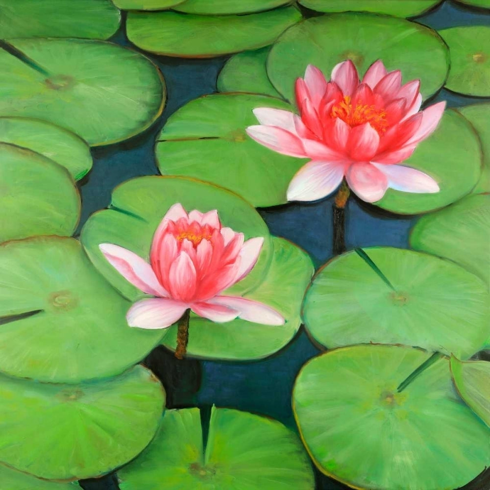 Lotus Flowers in a Swamp Poster Print by Atelier B Art Studio Image 1