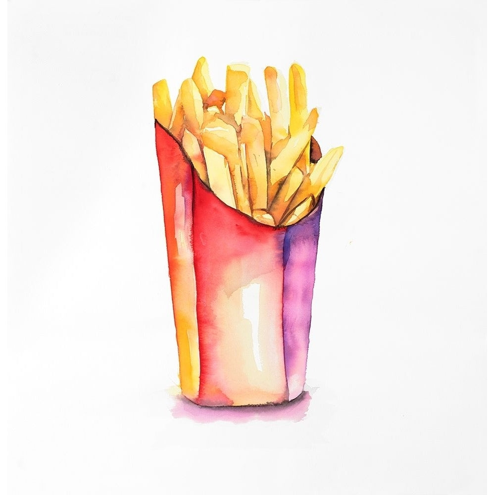 Watercolor French Fries Poster Print by Atelier B Art Studio Image 1