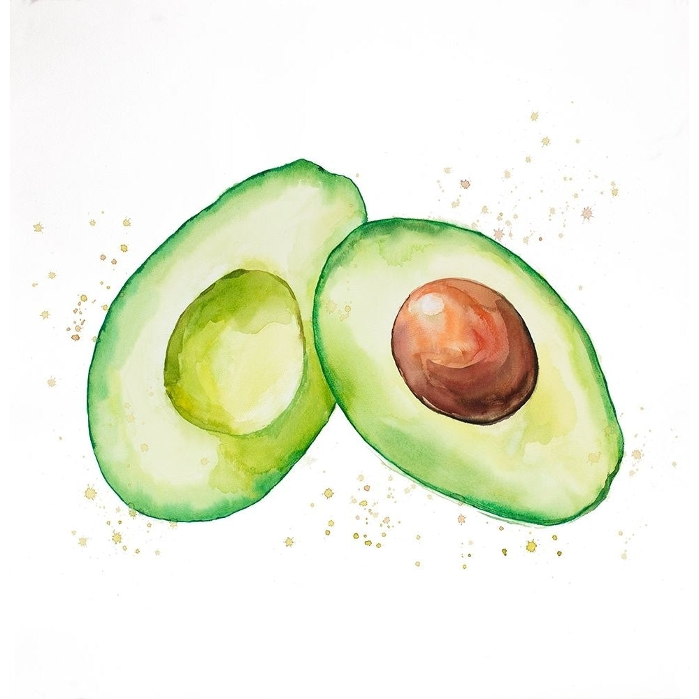 Watercolor Open Avocado Poster Print by Atelier B Art Studio Image 2