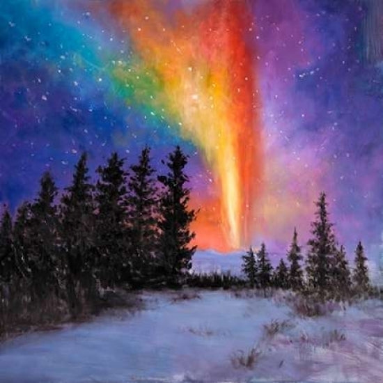 Aurora Borealis in the Forest Poster Print by Atelier B Art Studio Image 1