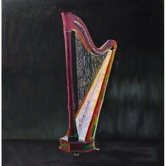 Colorful Realistic Harp Poster Print by Atelier B Art Studio Image 1