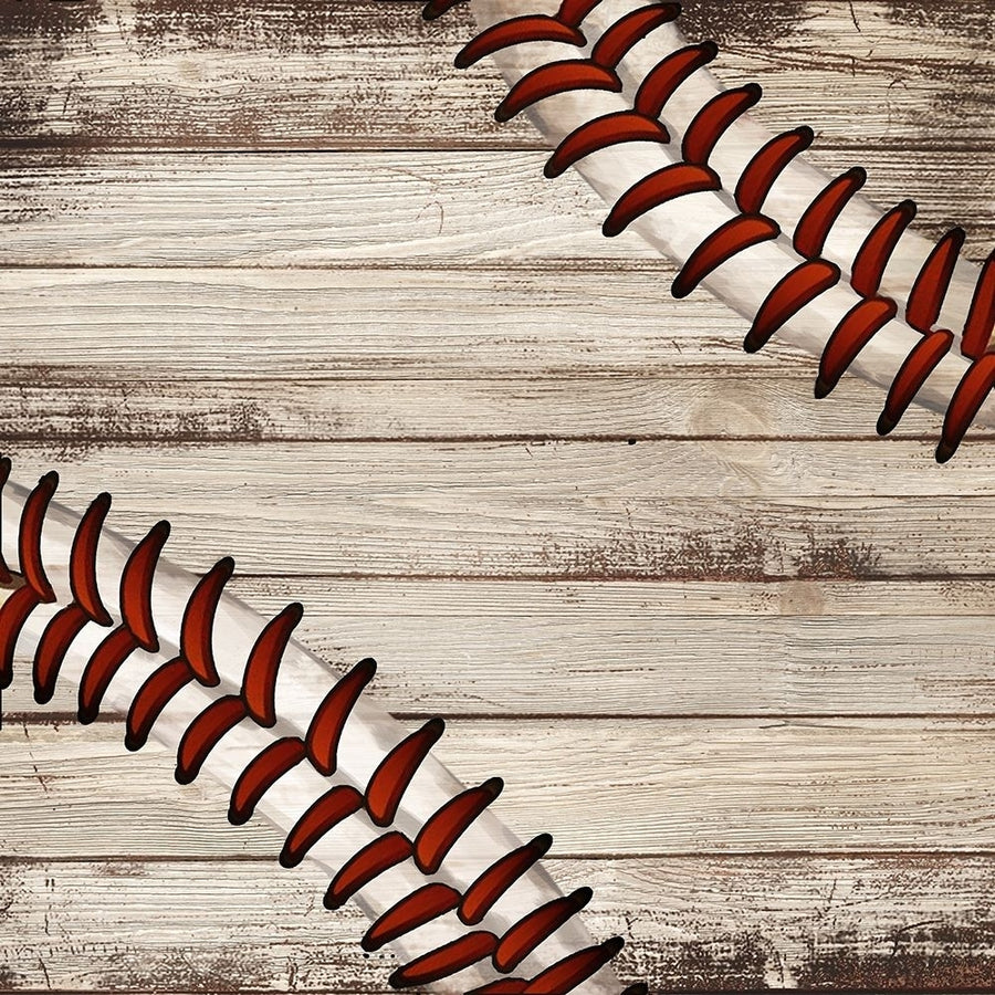 BASEBALL BALL ON WOOD Poster Print by Atelier B Art Studio Image 1