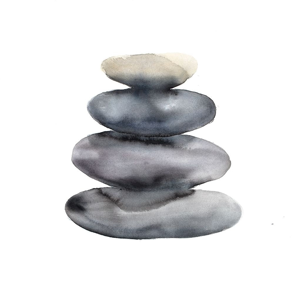 Watercolor Stacked Rocks Poster Print by Atelier B Art Studio Image 1