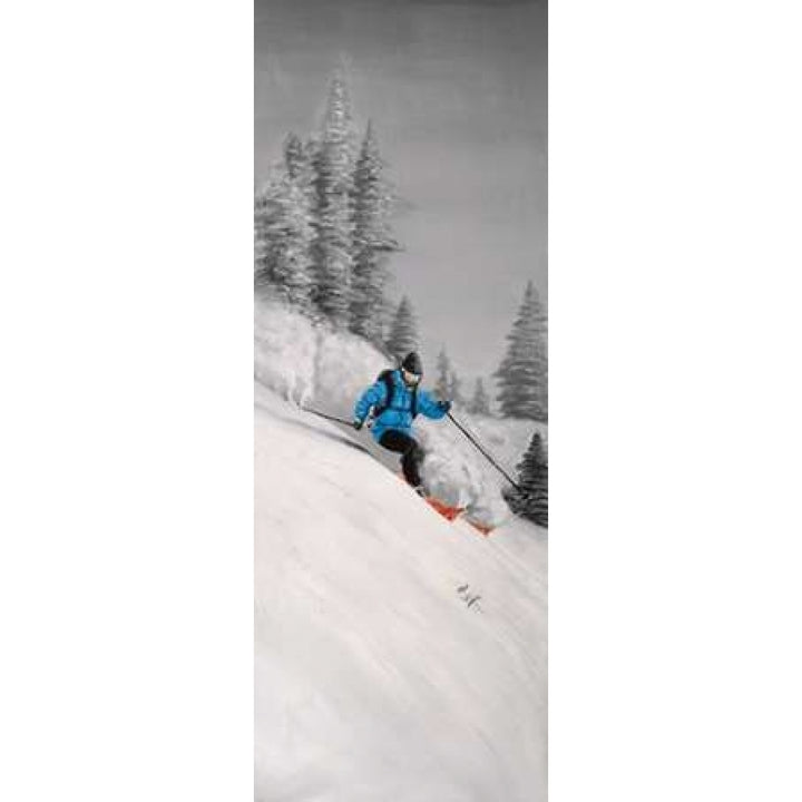 Man Skiing in Mountain Poster Print by Atelier B Art Studio Image 1