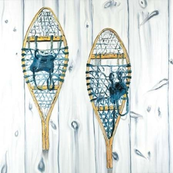 Set of Vintage Wood Snowshoes Poster Print by Atelier B Art Studio Image 1