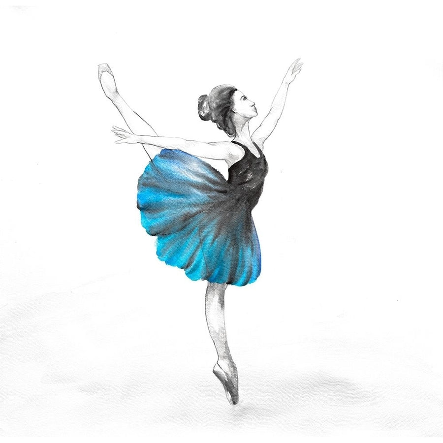 Small Blue Ballerina Poster Print by Atelier B Art Studio Image 1