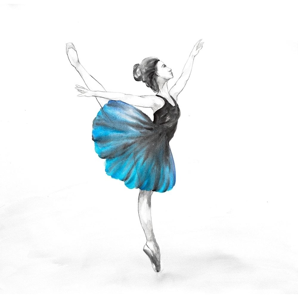 Small Blue Ballerina Poster Print by Atelier B Art Studio Image 1