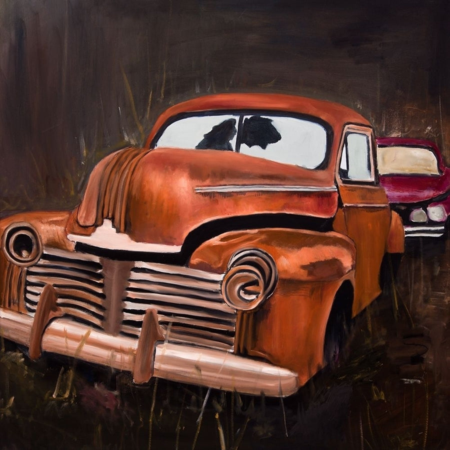 OLD CAR CRASH BY NIGHT Poster Print by Atelier B Art Studio Image 1