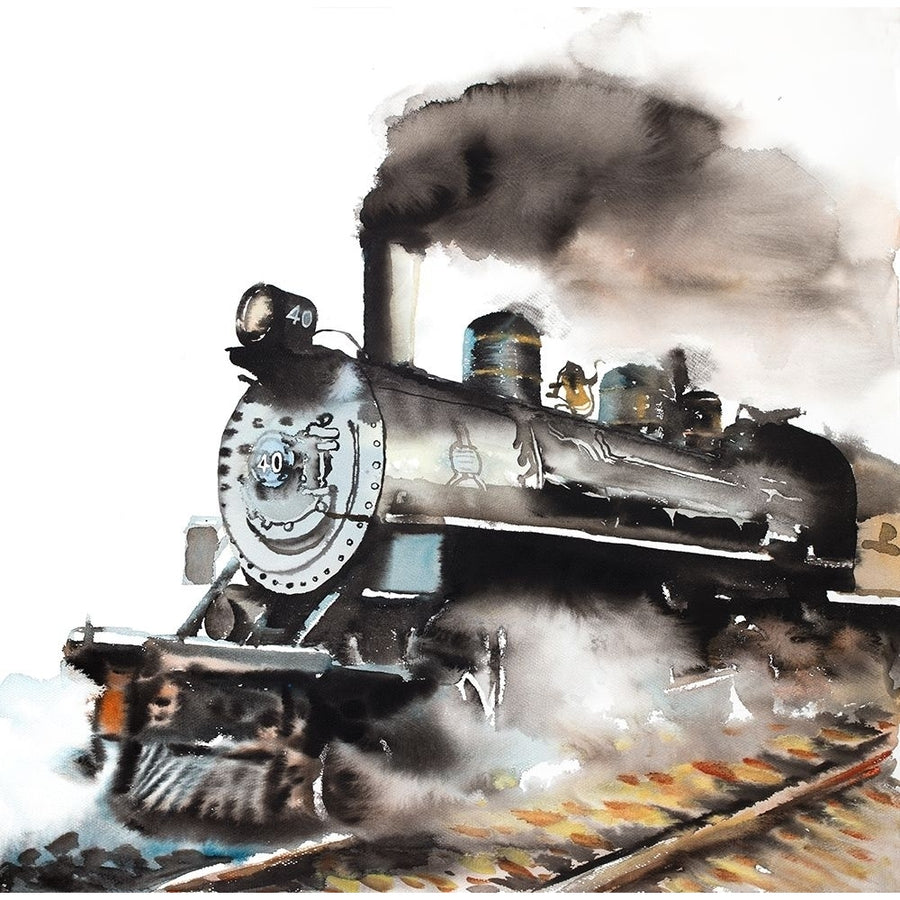 VINTAGE STEAM TRAIN Poster Print by Atelier B Art Studio Image 1