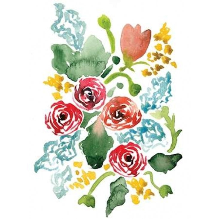 Red Floral Array II Poster Print by Sara Berrenson Image 1