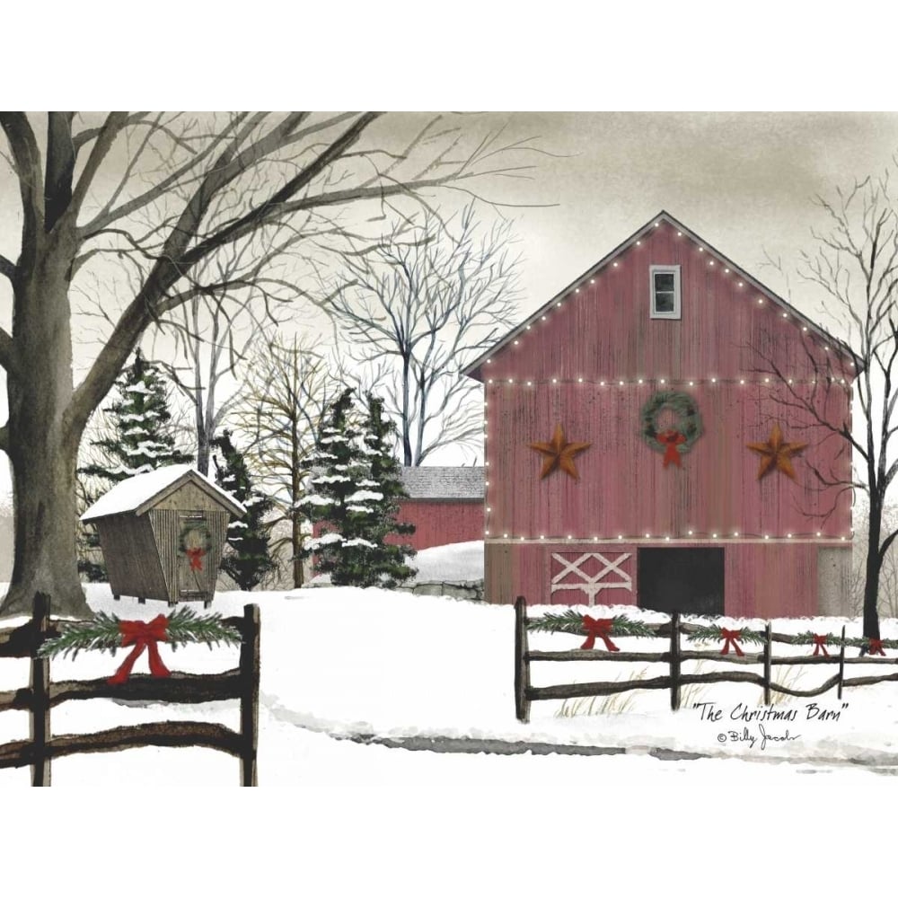 Christmas Barn Poster Print by Billy Jacobs Image 1