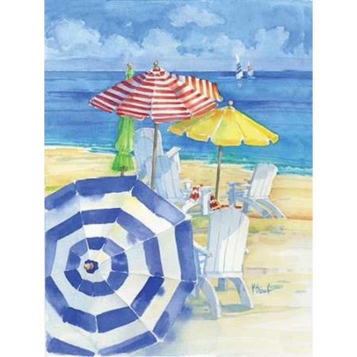 Watercolor Beach Vertical Poster Print by Paul Brent Image 1