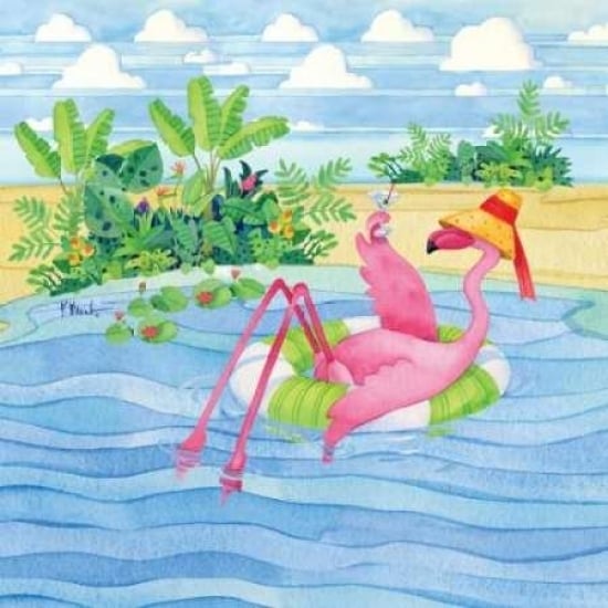 Martini Float Flamingo Poster Print by Paul Brent Image 2