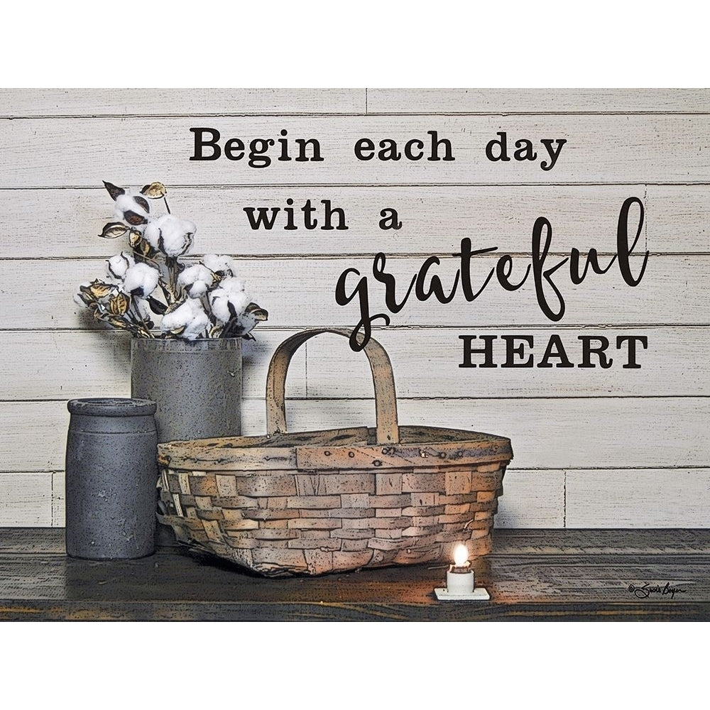 Begin Each Day with a Grateful Heart Poster Print by Susie Boyer Image 1