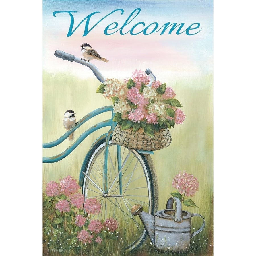 Old Bike Welcome Poster Print by Pam Britton Image 1