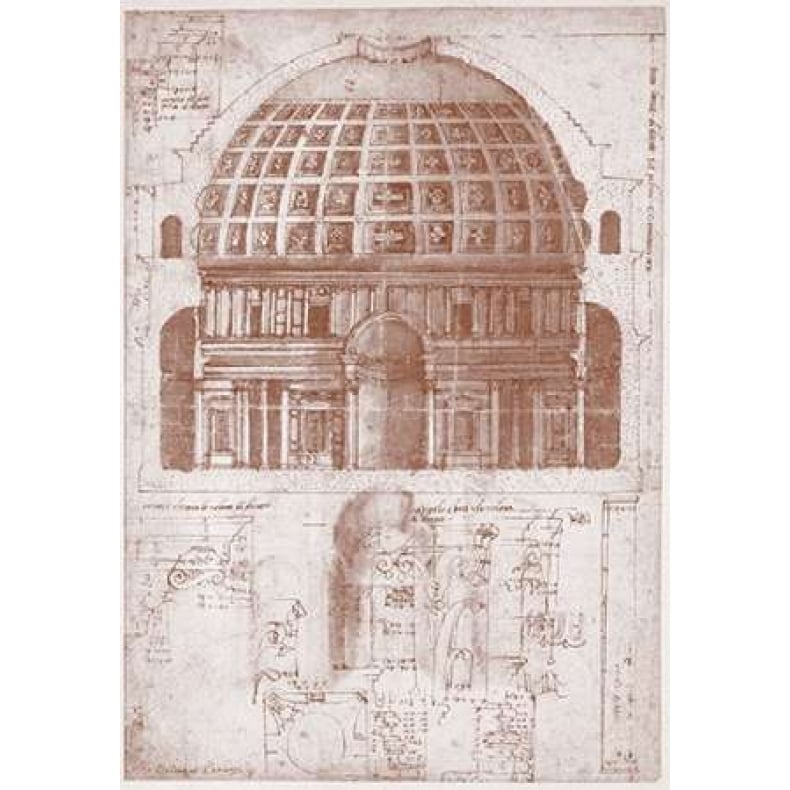 Section of the Pantheon Poster Print by Baldassare Peruzzi Image 1