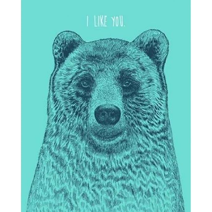 I Like You Bear Poster Print by Rachel Caldwell Image 1