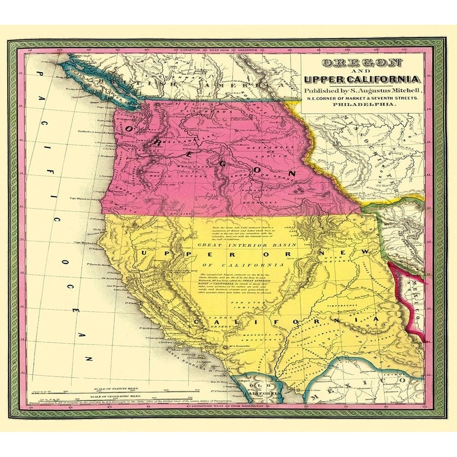 California Oregon - Mitchell 1846 Poster Print by Mitchell Mitchell CAZZ0002 Image 1