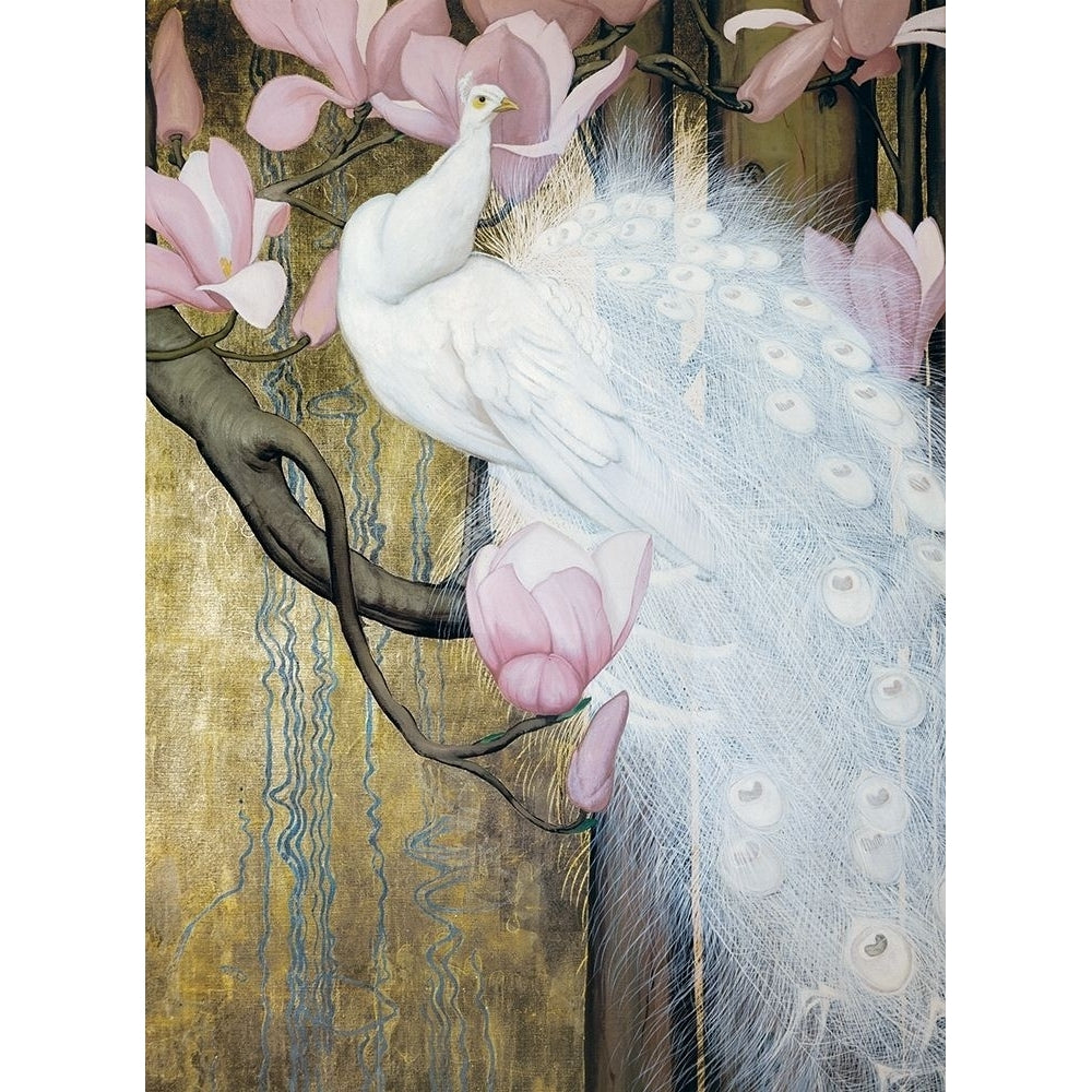 Peacock with Magnolia Poster Print by Jessie Botke Image 2