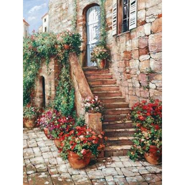 Stone Stairway Perugia Poster Print by Roger Duvall Image 1