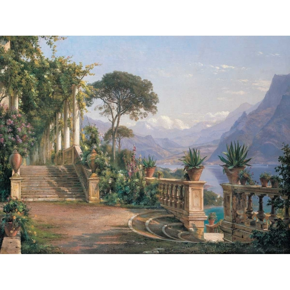 Lodge on Lake Como Poster Print by Carl Frederic Aagaard CFA162 Image 1