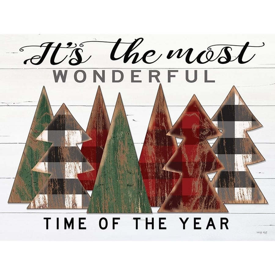 Its the Most Wonderful Time Plaid Trees Poster Print by Cindy Jacobs CIN2119 Image 1