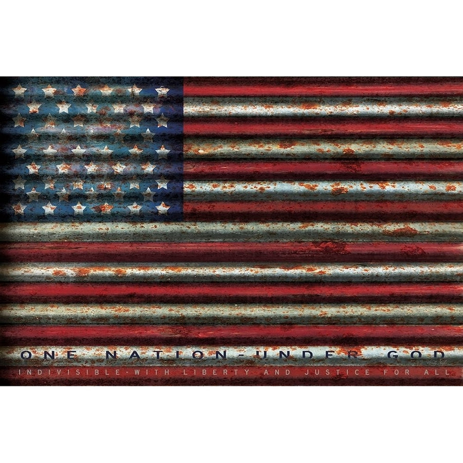 American Flag on Metal Poster Print by Cindy Jacobs Image 1