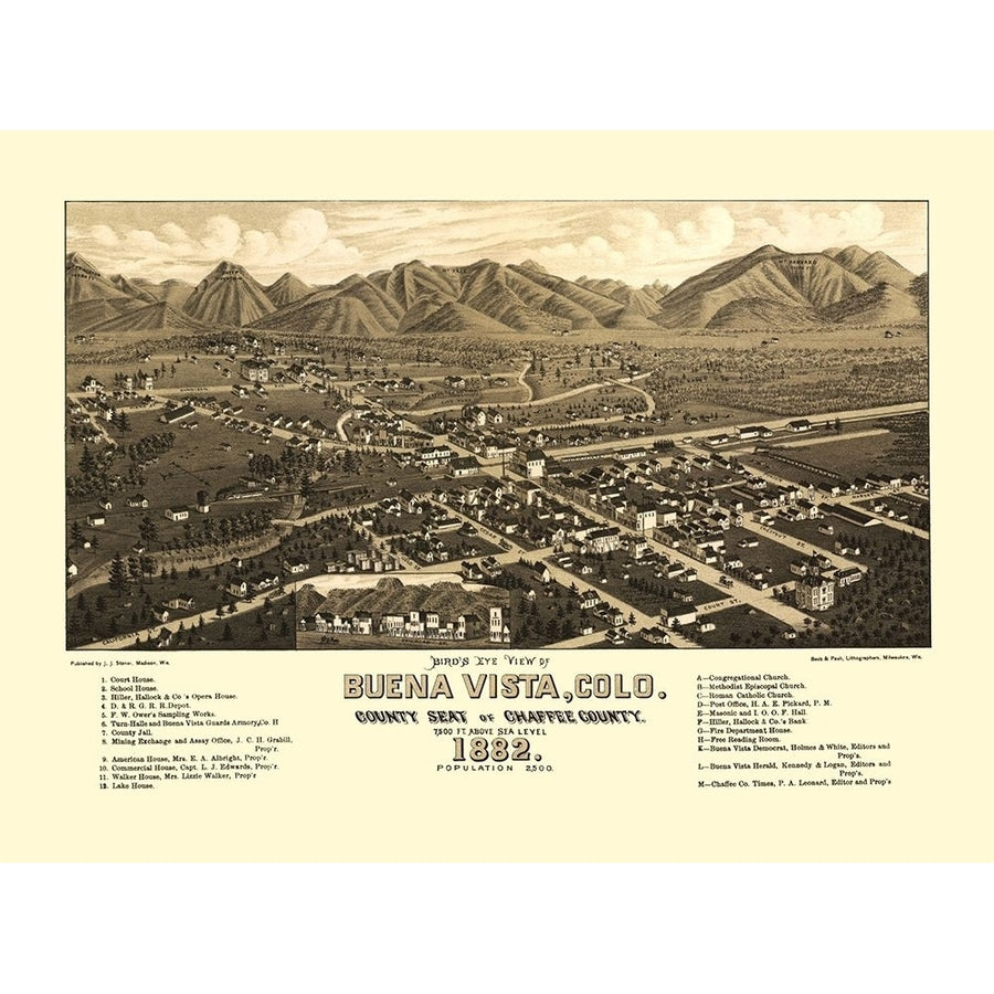 Buena Vista Colorado - Stoner 1882 Poster Print by Stoner Stoner COBU0001 Image 1