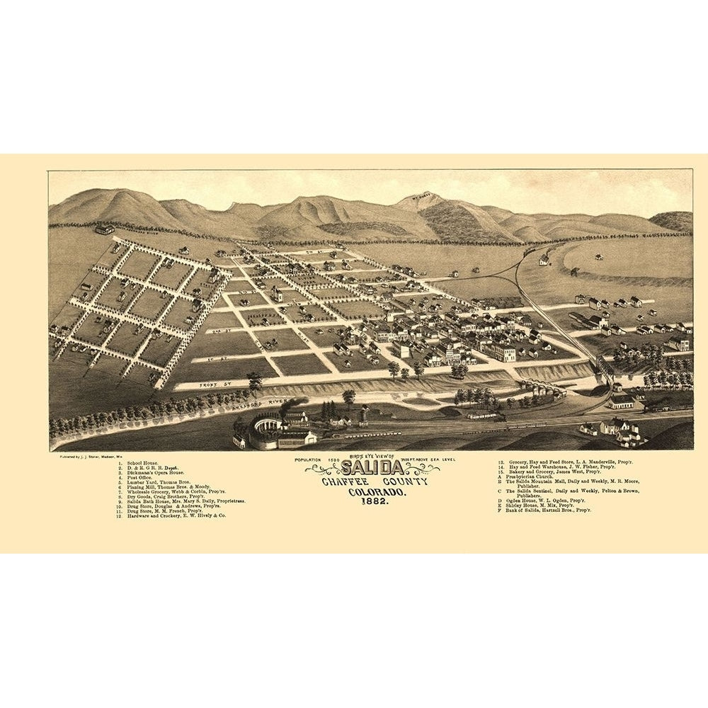 Salida Colorado - Stoner 1882 Poster Print by Stoner Stoner COSA0001 Image 1