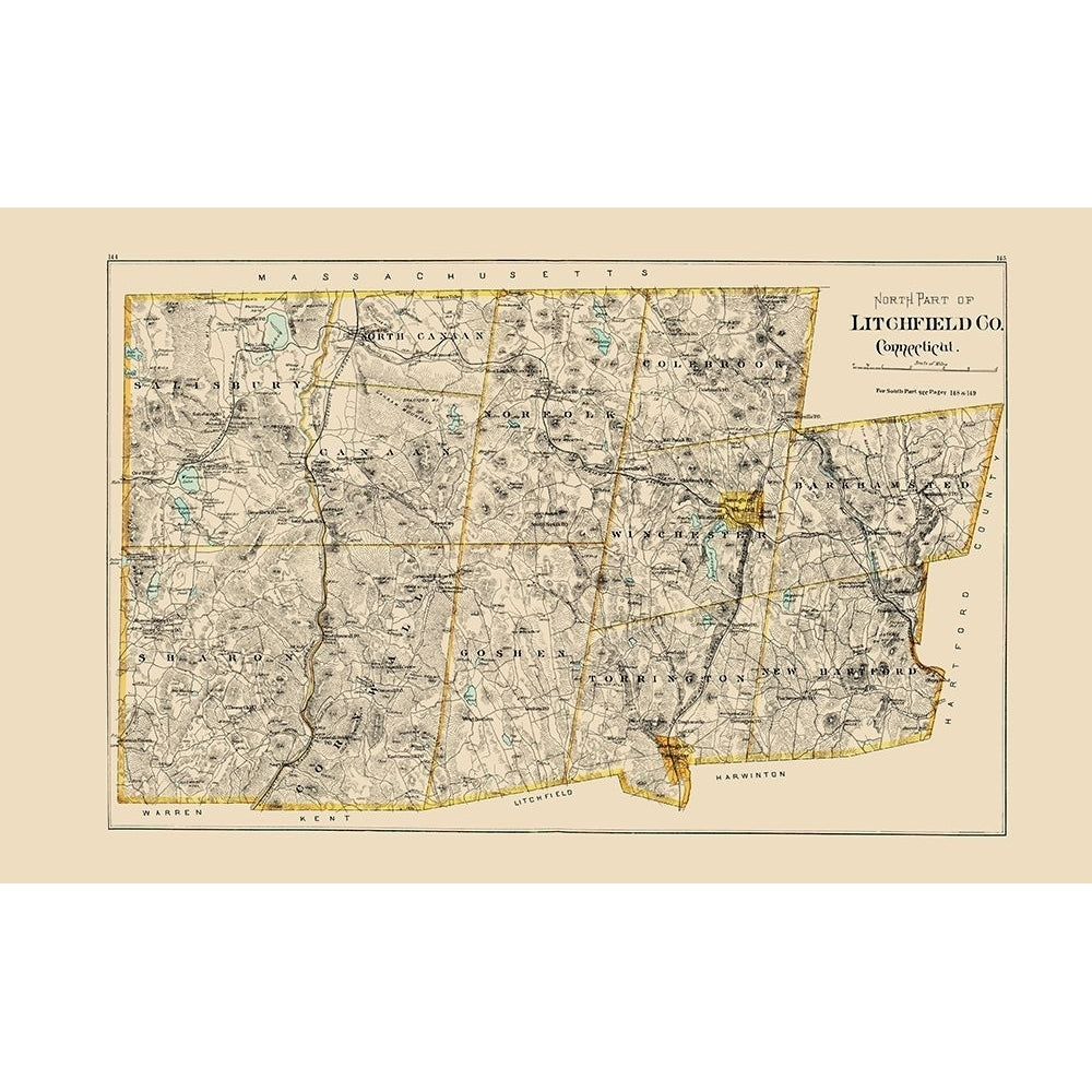 Lithchfield Connecticut - Hurd 1893 Poster Print by Hurd Hurd CTLI0001 Image 1