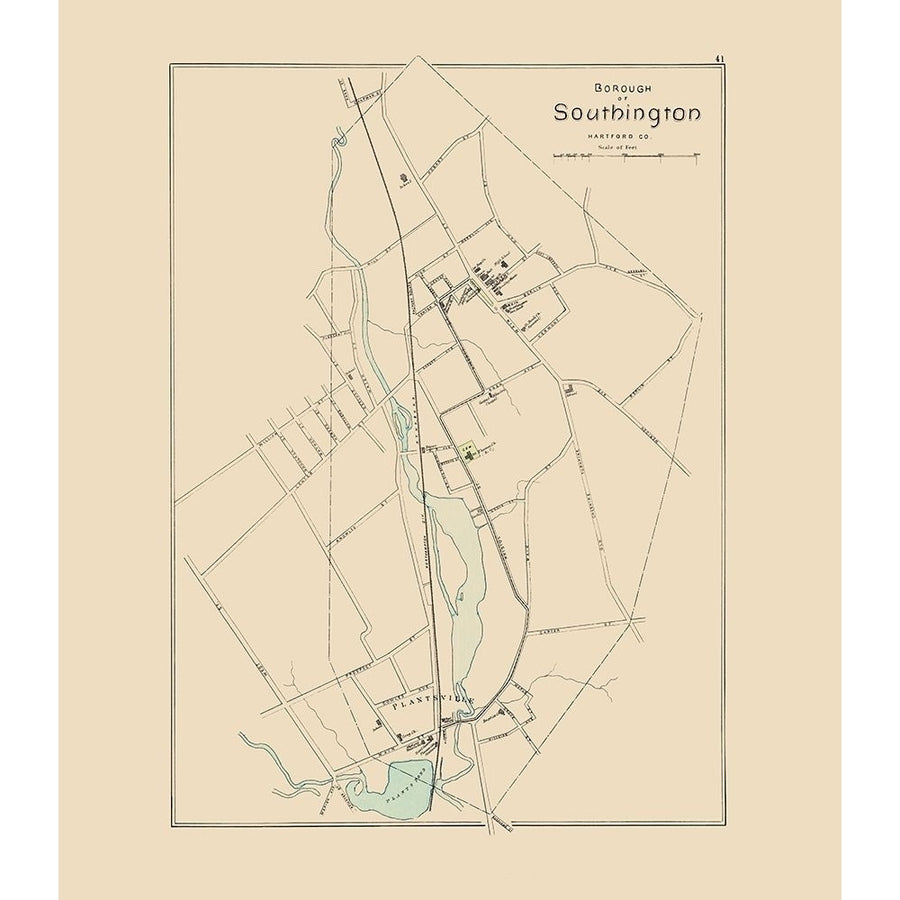 Southington Connecticut - Hurd 1893 Poster Print by Hurd Hurd CTSO0002 Image 1