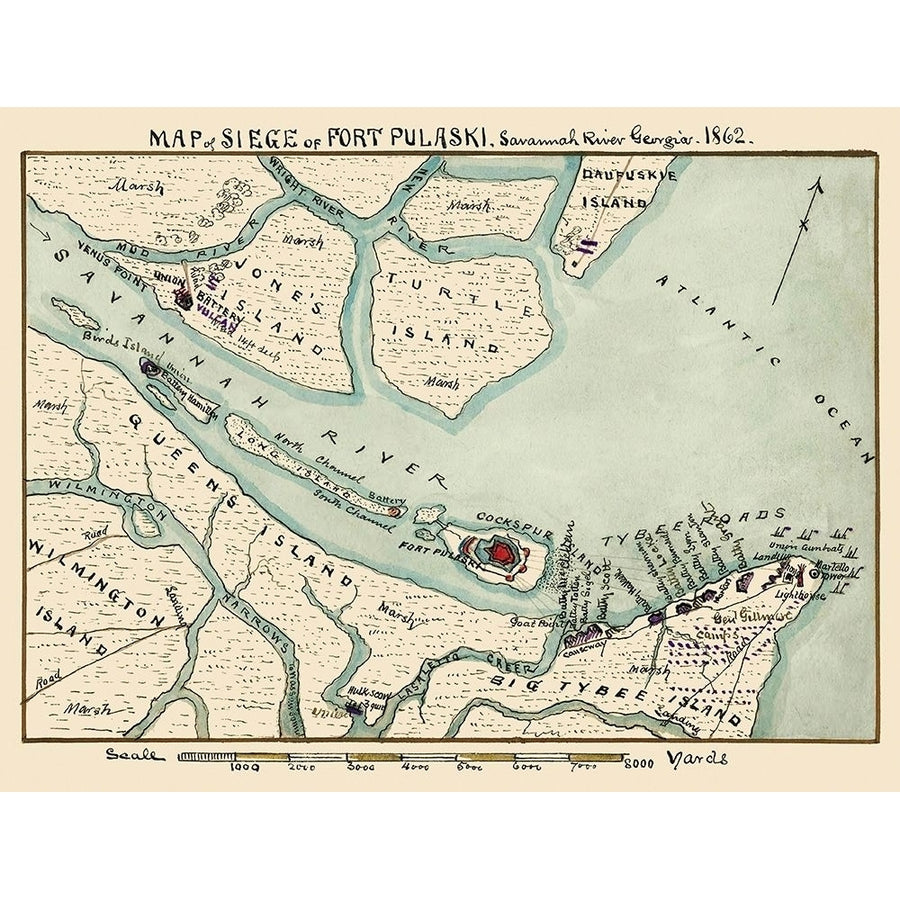 Siege Fort Pulaski Savannah River Georgia Poster Print by Sneden Sneden CWPU0002 Image 1