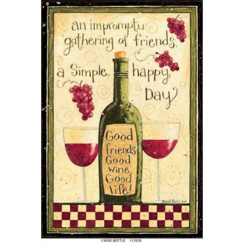 Wine Bottle Poster Print by Dan DiPaolo Image 1