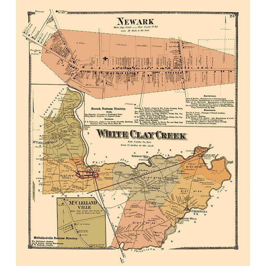 Newark White Clay Creek Delaware Landowner Poster Print by Beers Beers DENE0003 Image 1