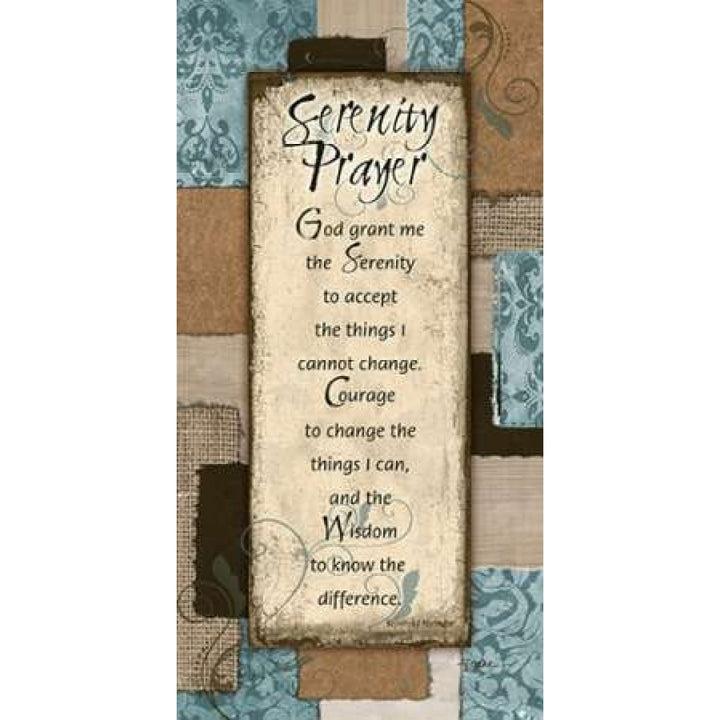 Patchwork Serenity Prayer Blue Poster Print by Diane Stimson Image 1