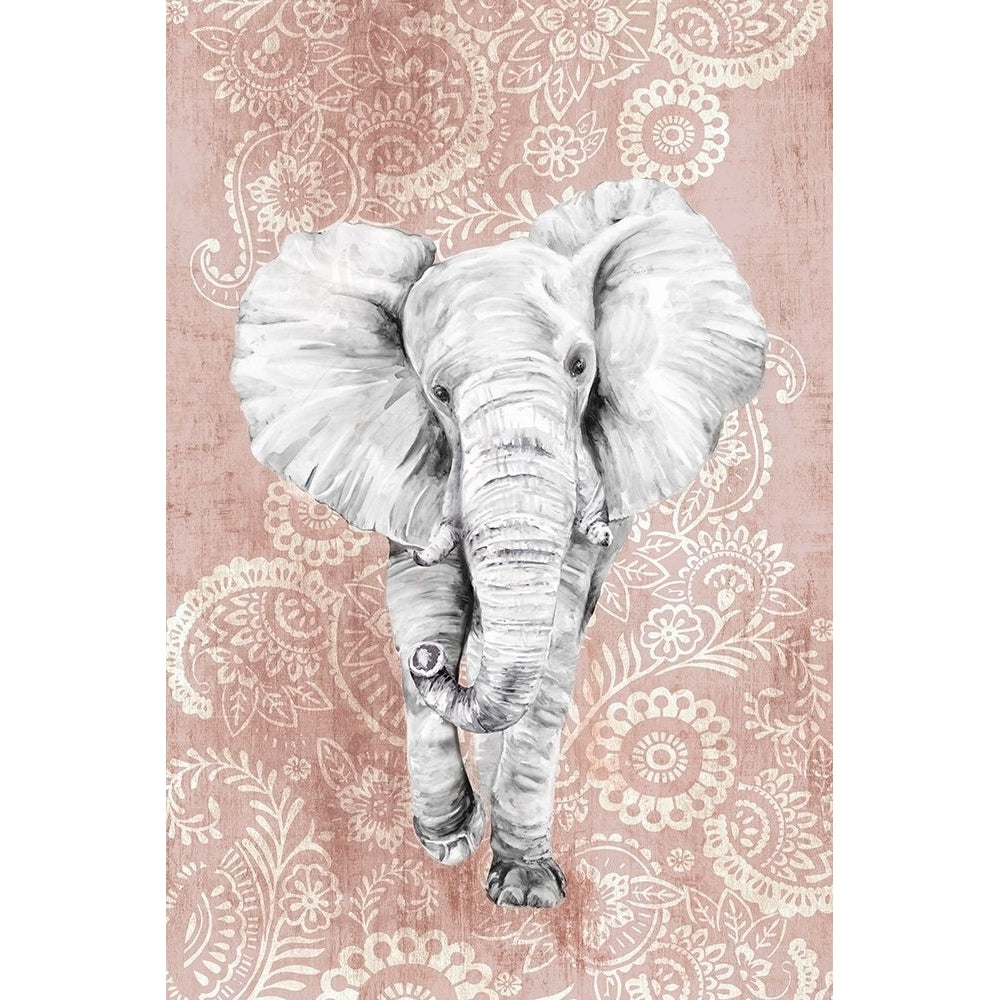 Pink Paisley Elephant Poster Print by Eva Watts Image 1