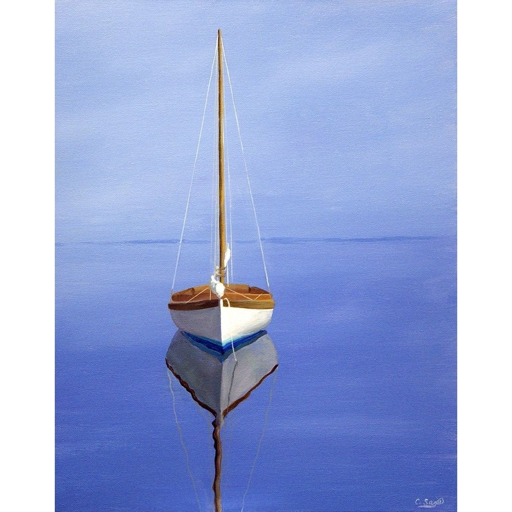 Moored Sailboat II Poster Print by Carol Saxe Image 1