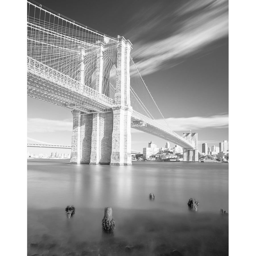 Brooklyn Bridge Black and White Poster Print by Marek Masik Image 1