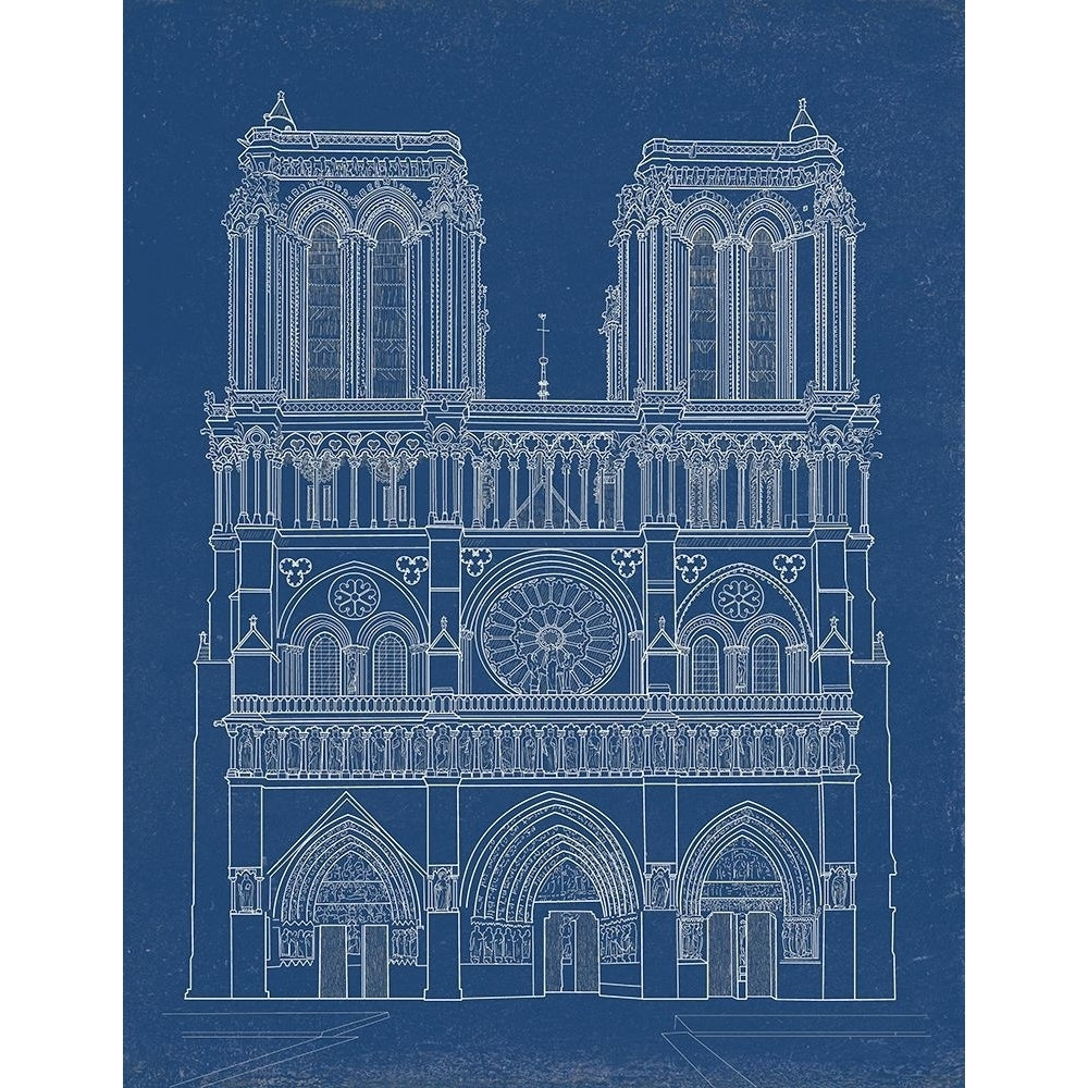 Notre Dame Cathedral Blueprint Poster Print by P. Tatiana FAF1539 Image 1