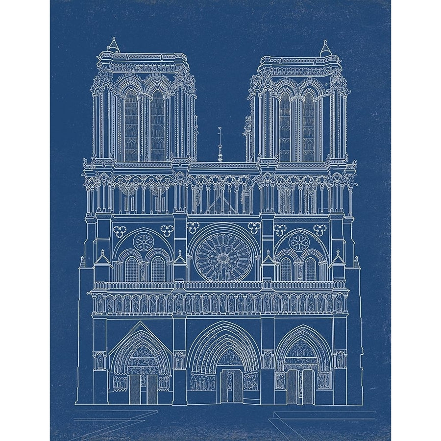 Notre Dame Cathedral Blueprint Poster Print by P. Tatiana FAF1539 Image 1