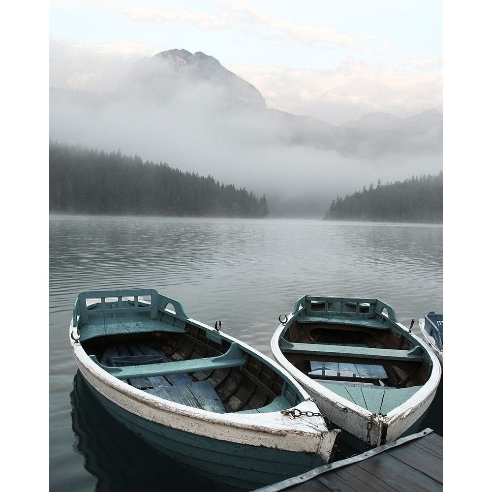 Two Rowboats at Pier Poster Print by Anonymous Anonymous Image 1