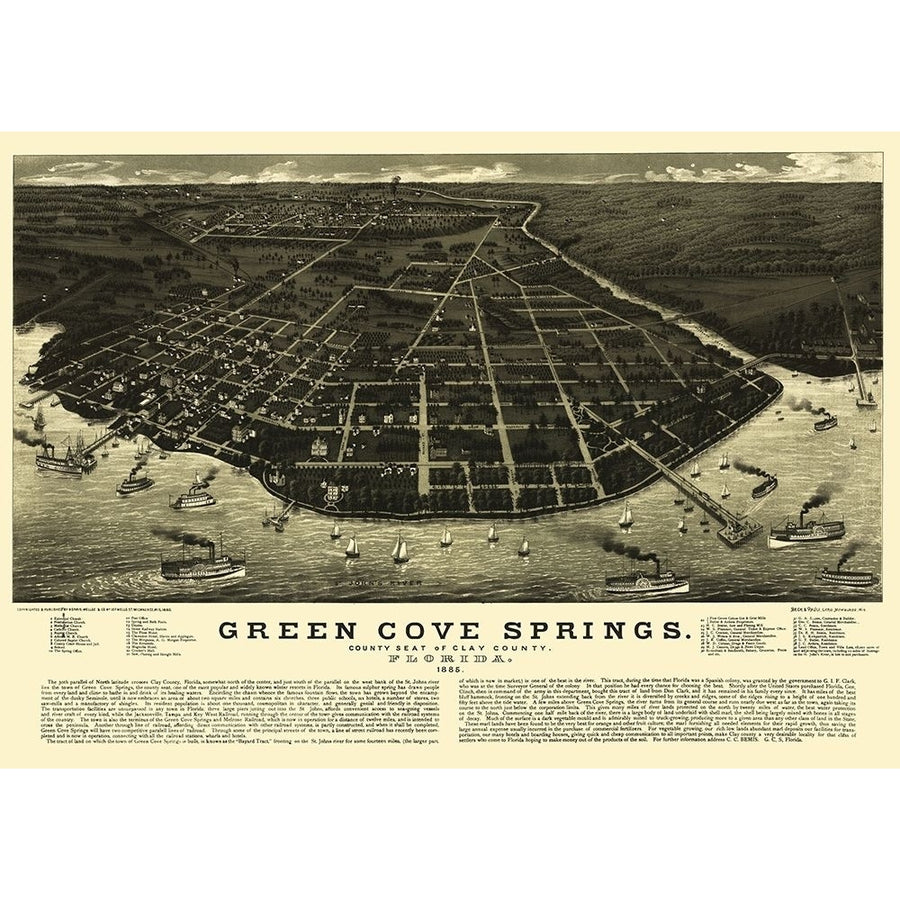 Green Cove Springs Florida - Beck 1885 Poster Print by Beck Beck FLGR0001 Image 1