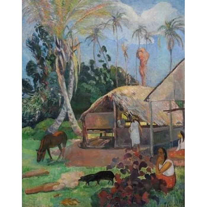 The Black Pigs Poster Print by Paul Gaugin Image 1