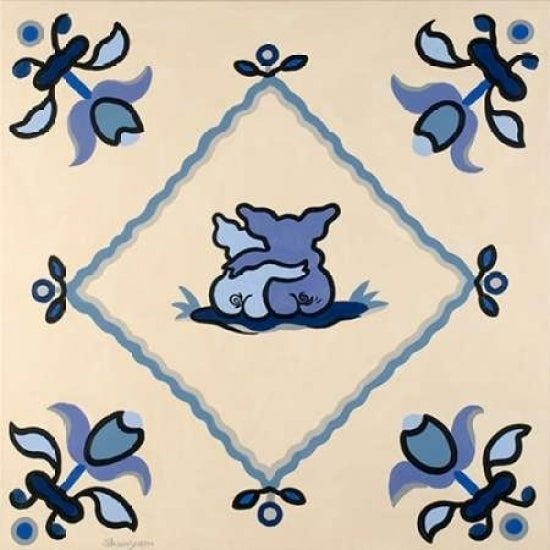 Delft blue pigs I Poster Print by van Steveninck Shunyam Image 2