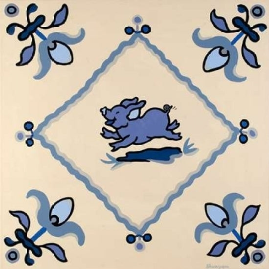 Delft blue pigs II Poster Print by van Steveninck Shunyam Image 2