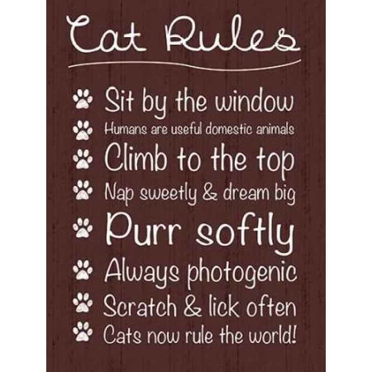 Cat Rules Poster Print by Lauren Gibbons GLRC046A Image 1