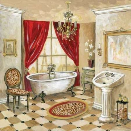 Leopard Parisian Bath Poster Print by Gregory Gorham Image 2